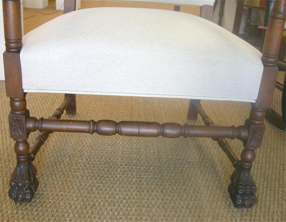 Wood Pair of Louis XIII Style Arm Chairs