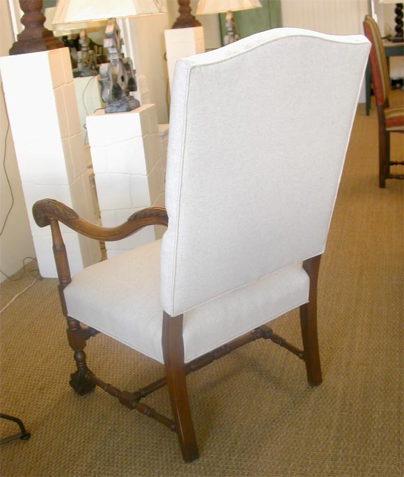 Pair of Louis XIII Style Arm Chairs 1