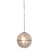 1960s Large Brushed Acrylic Globe Hanging Light