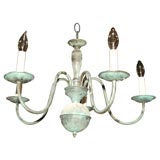 Green mottled chandelier five lights