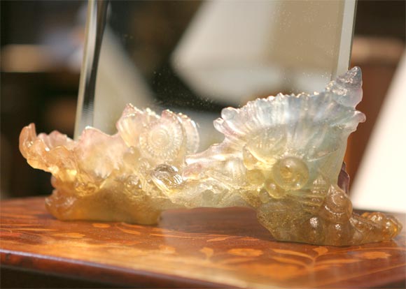 French Daum Sea Shell Mirror For Sale