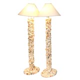 Reduced Seashell encrusted standing lamps