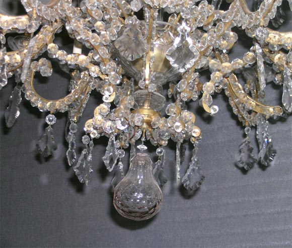 French Rococo Gilt Bronze and Cut Glass Twenty-Four-Light Chandelier