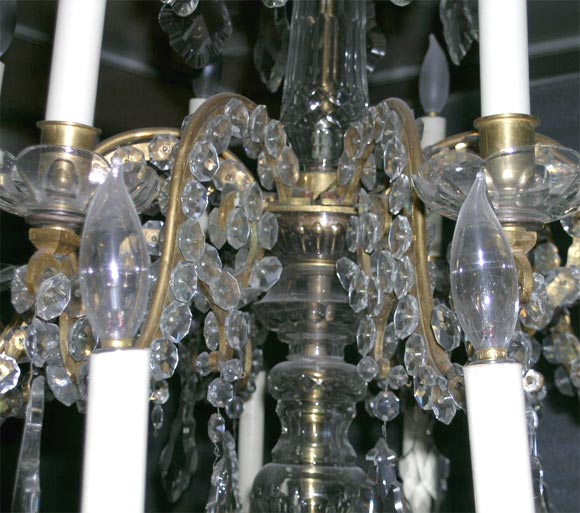 19th Century Rococo Gilt Bronze and Cut Glass Twenty-Four-Light Chandelier