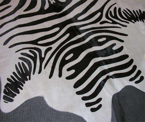 Printed Zebra Cowhide Rug 1