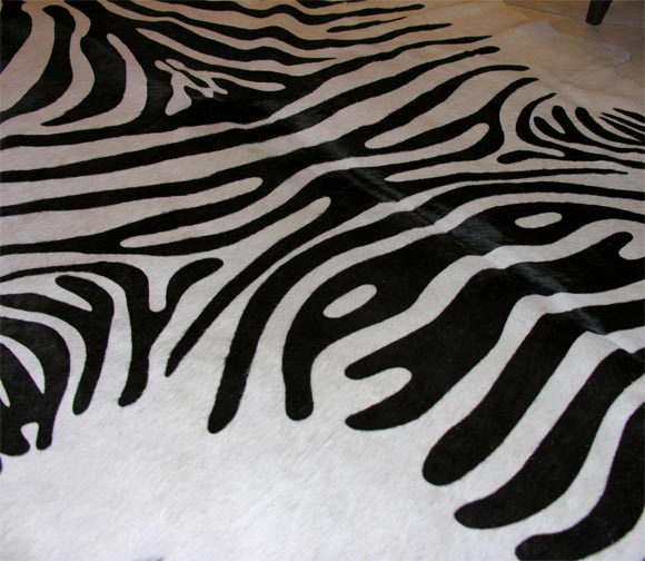 Printed Zebra Cowhide Rug 2