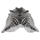 Printed Zebra Cowhide Rug