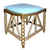 English Victorian Gilded Footstool