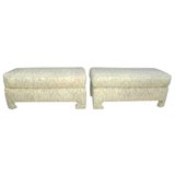 Pair of Upholstered Ottomans.