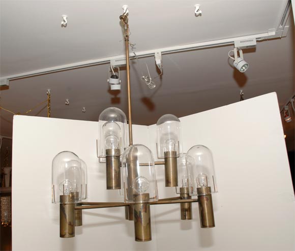 Italian Brass Chandelier with Domes