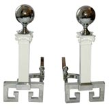 A Pair of Classic "Hollywood Regency" Style Andirons