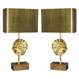 Pair of unusual brass Lamps by Maison Charles