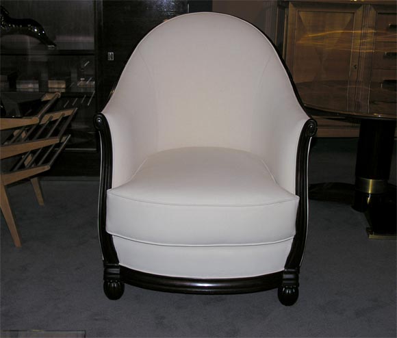 Pair of mahogany barrel-back Bergeres