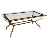 Rectangular gilt wrought-iron Coffee Table