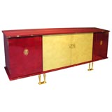 Fine and rare four-door lacquer Cabinet by Jules Leleu