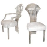 Set of 8 lucite dining chairs attributed to Grosfeld House