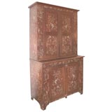 American Red Painted  Cupboard