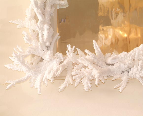 Contemporary Rare White Coral Mirror