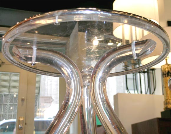 Set of 7 Bar Stools in Molded Acrylic with Chrome Accents 1