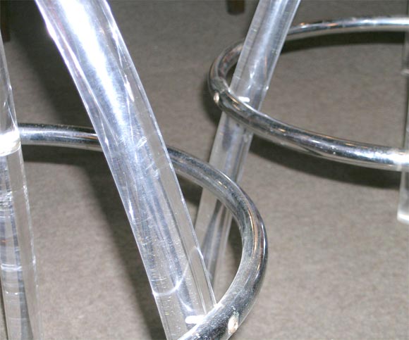 Set of 7 Bar Stools in Molded Acrylic with Chrome Accents 2