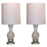 Pair of Hand-Blown Table Lamps by AVEM