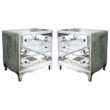 Pair of Antique Mirrored Commodes