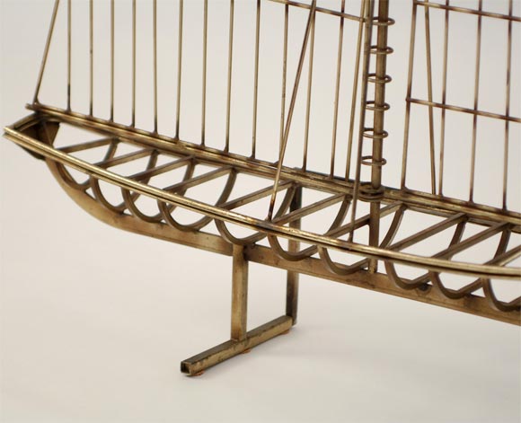 Mid-20th Century Curtis Jere' Brass Sailing Ship