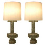 Pair Of James Mont Gilded lizard  Lamps
