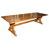 English Arts and Crafts Period Tressel Style Refectory Table