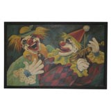 Vintage OIL ON BOARD CLOWN PAINTING SIGNED LUCILE COHOO