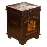 Antique English 19th Century Black Ballot Box