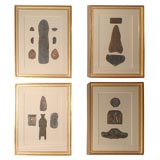 Antique Framed Collection of French Copper Ormolu Molds