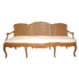 Antique Louis XV Style Beechwood & Caned Settee