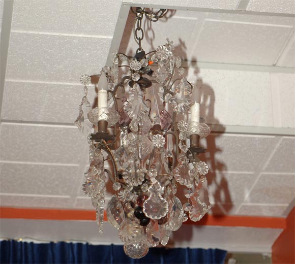A Louis XV Style Crystal and Amethyst  Chandelier