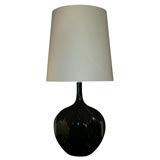 MONUMENTAL  BLACK  CERAMIC  LAMP