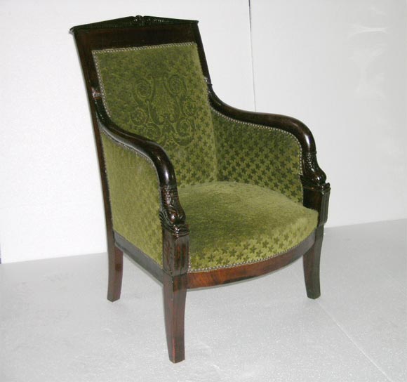 A RESTAURATION MAHOGANY BERGERE