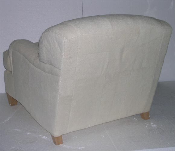 American A shearling Bridgewater chair in the manner of Jean-Michel Frank