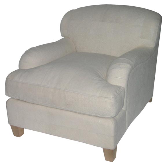 A shearling Bridgewater chair in the manner of Jean-Michel Frank