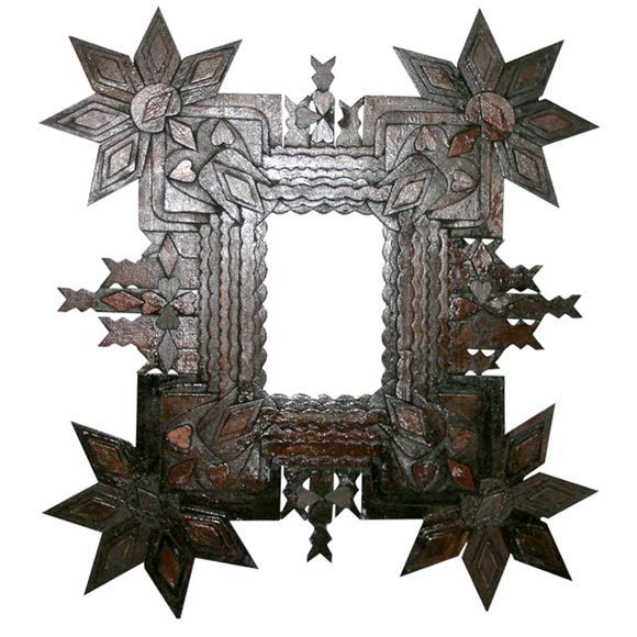 A tramp-art frame