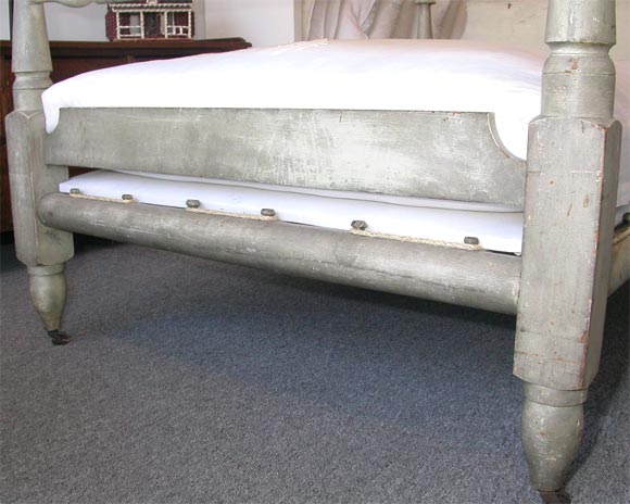 19th century Original white painted Rope Bed 1