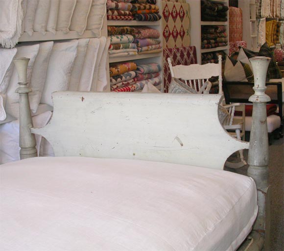 19th century Original white painted Rope Bed 2