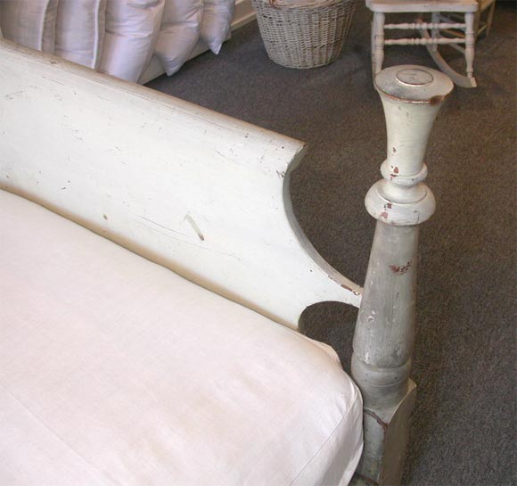 19th century Original white painted Rope Bed 3