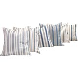 19th century Antique striped ticking pillows