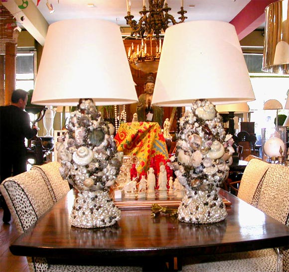 Pair of Shell Fruit Lamps