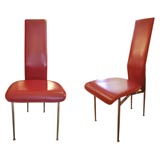 Pair of Red Leather Chairs by Fasem