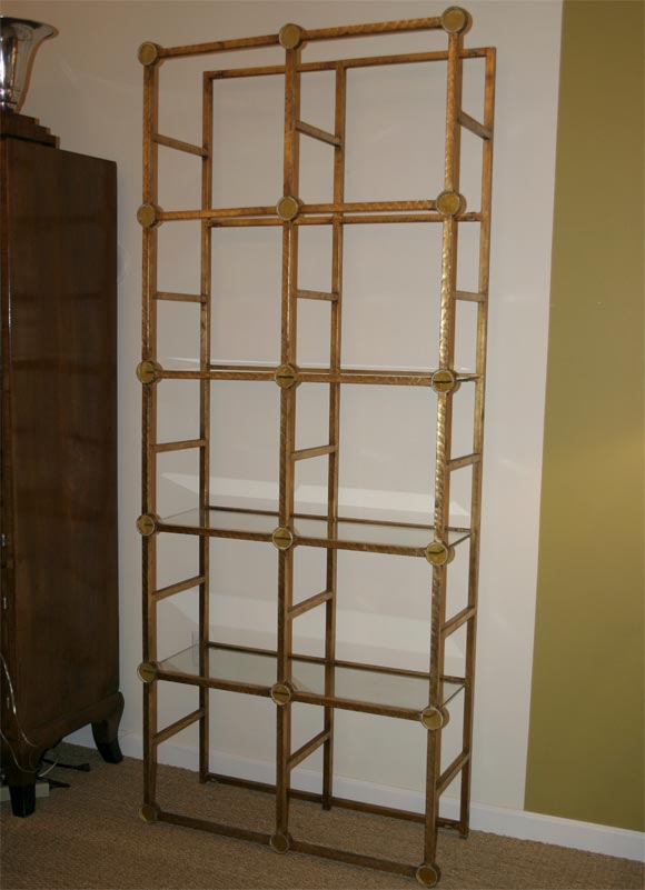 20th Century Italian Gilt Iron Etagere