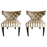 Pair of Klismo style side chairs