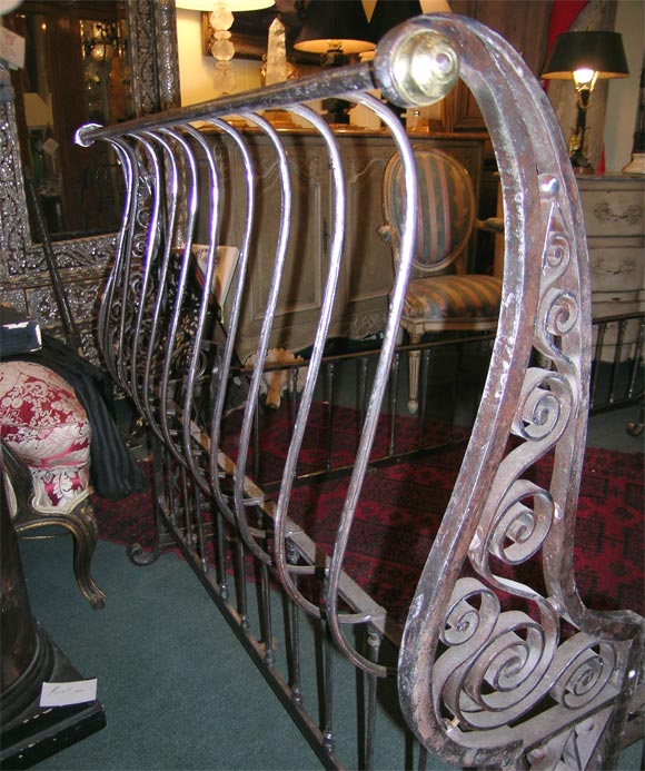 18th Century and Earlier 18TH CENTURY SIMI POLISHED IRON SLEIGH BED