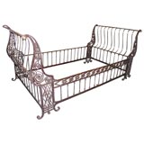 Antique 18TH CENTURY SIMI POLISHED IRON SLEIGH BED