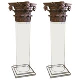 Corinthian Capitals mounted on Lucite Columns